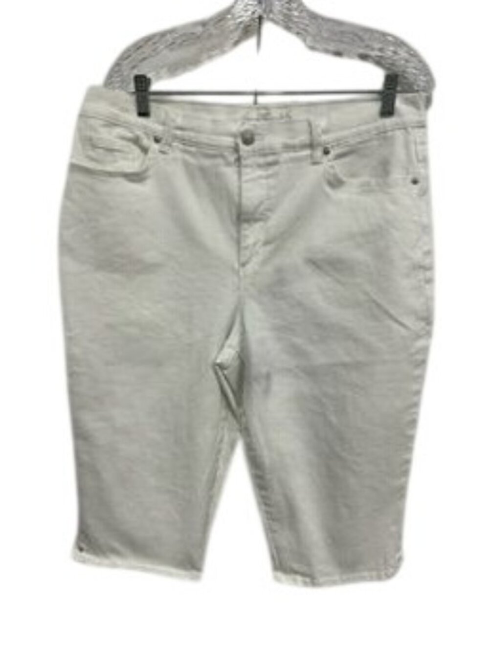 Gloria Vanderbilt Amanda 16 White Slimming Panel Stretch Denim Capri Clean Girl